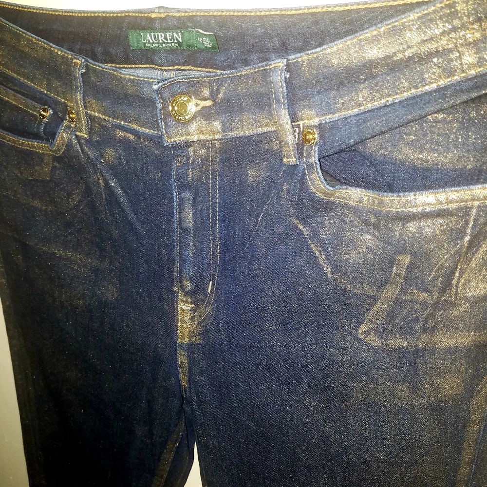 LRL Blue Gold Straight Slim Jeans 12